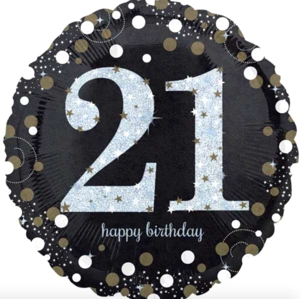 21st Birthday Helium Balloon