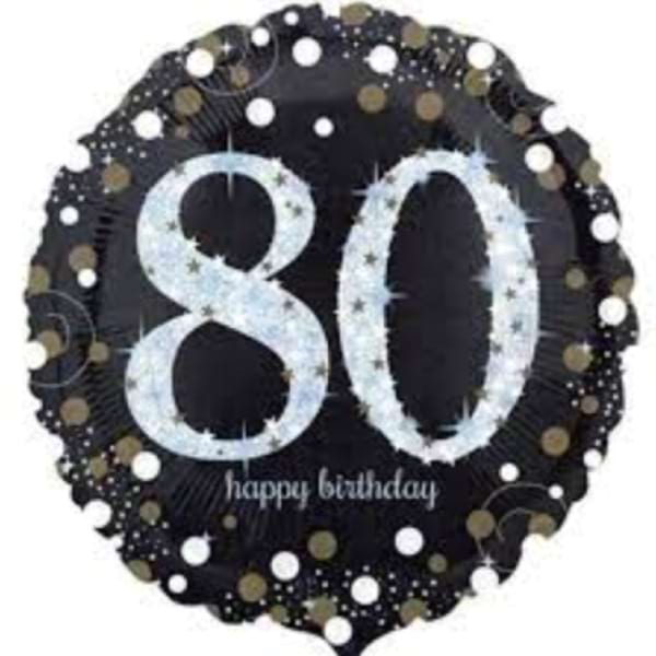 Helium Balloons - 80th Birthday